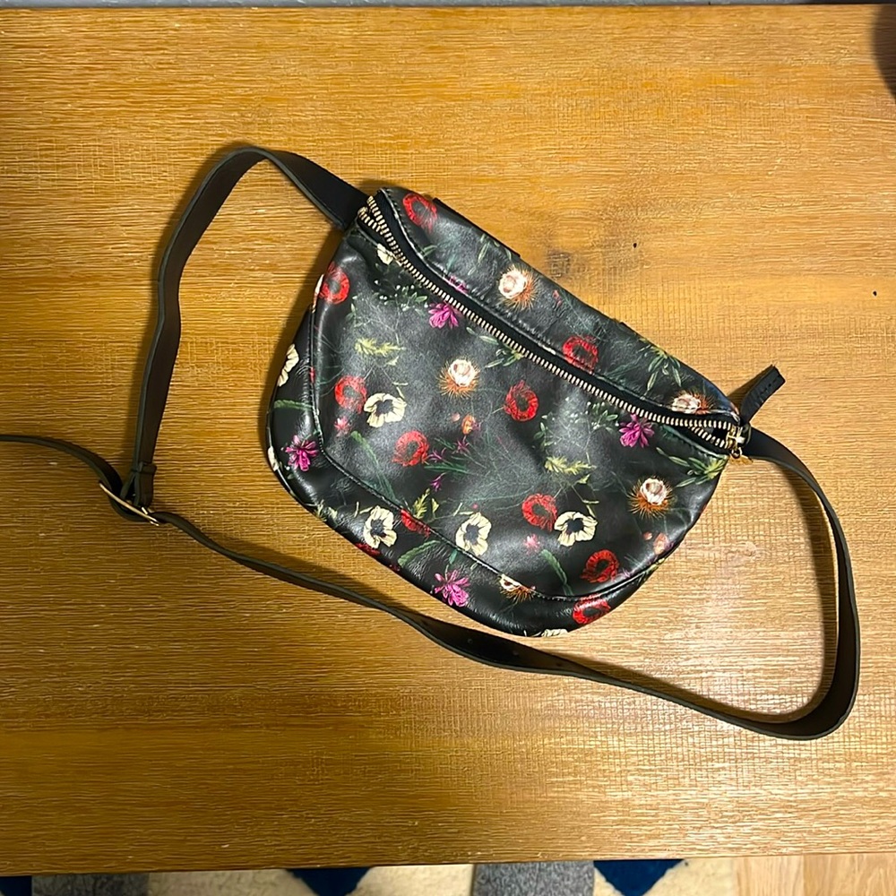 Clare V Black Fanny Floral - one of a kind!